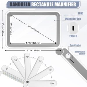12 LED Power Indicator Rectangle Magnifier 5X