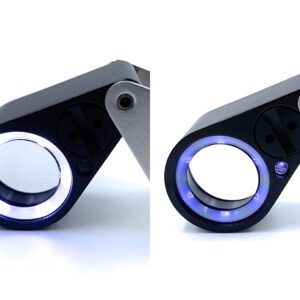 15x Dual LED Lamp & UV Light Lens Eye Loupe 21mm