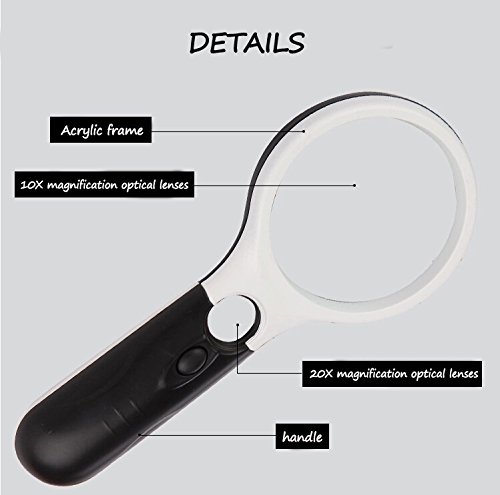 3 LED Light Reading Hand Held Magnifier - Image 2