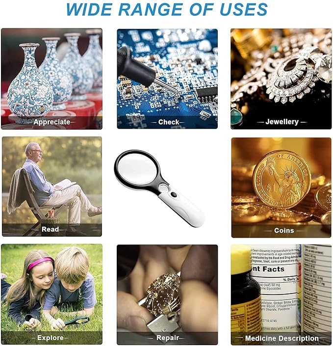 3 LED Light Reading Hand Held Magnifier - Image 4