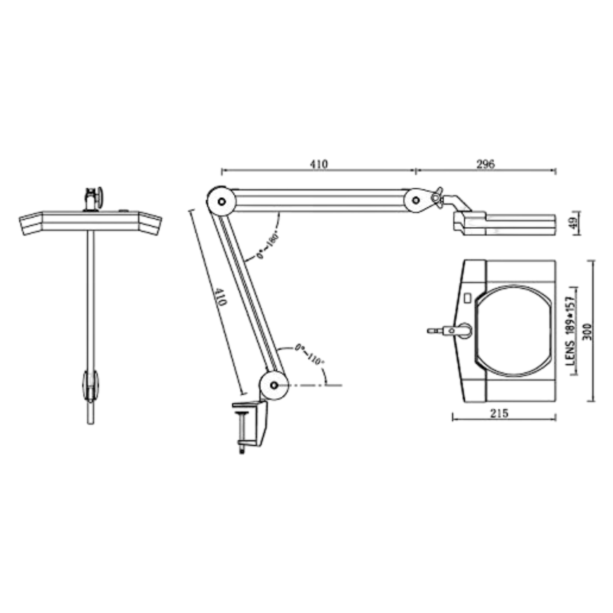 5 Diopter LED Magnifier Magnifying lamp clamp - Image 2