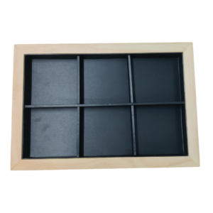 MDF Black Jewellery Organizer Tray 6 Grid with PU Leather