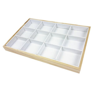MDF White Jewellery Tray with Compartment