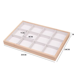 MDF White Jewellery Tray with Compartment