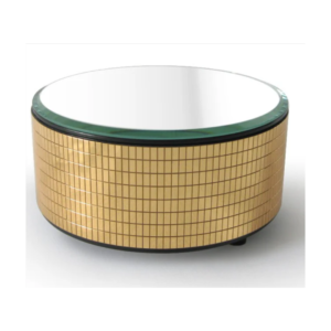 Turn Table with Top Mirror Jewelry Display - Gold 125mm