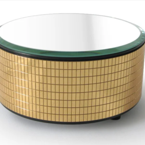 Turn Table with Top Mirror Jewelry Display - Gold 125mm