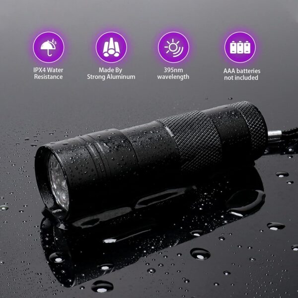 UV Light Torch 12 LEDs UV Portable Flashlight - Image 5